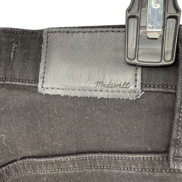 Madewell Jeans Size 24 Black Distressed Stretch 11 Inch High Rise Skinny Frayed - Picture 5 of 10
